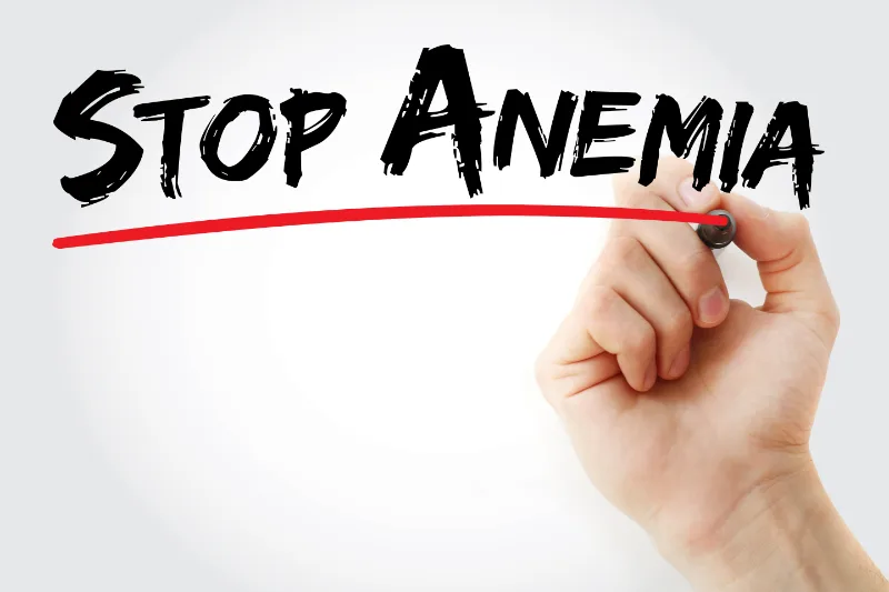 Stop anemiaと書かれた貧血予防のイメージ写真です。